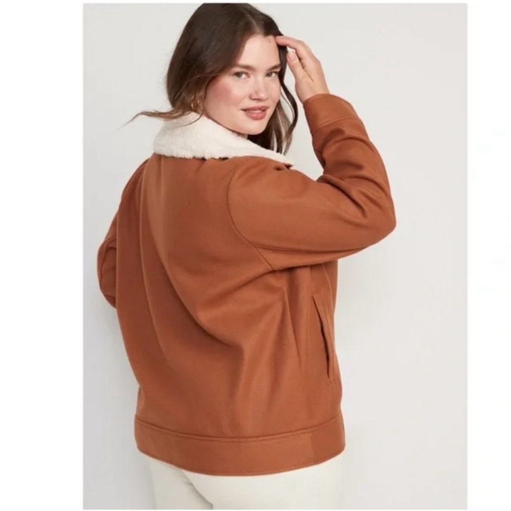 Old Navy Plus Size Brown Jacket with Sherpa Collar - Picture 5 of 10